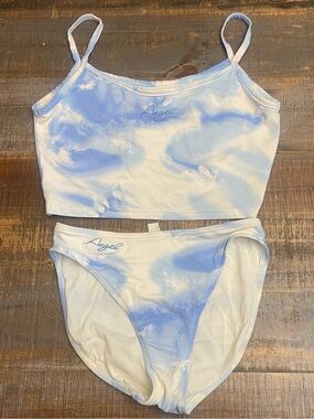 Vintage 90’s Victoria’s secret angel 2 piece blue tie dye bikini set